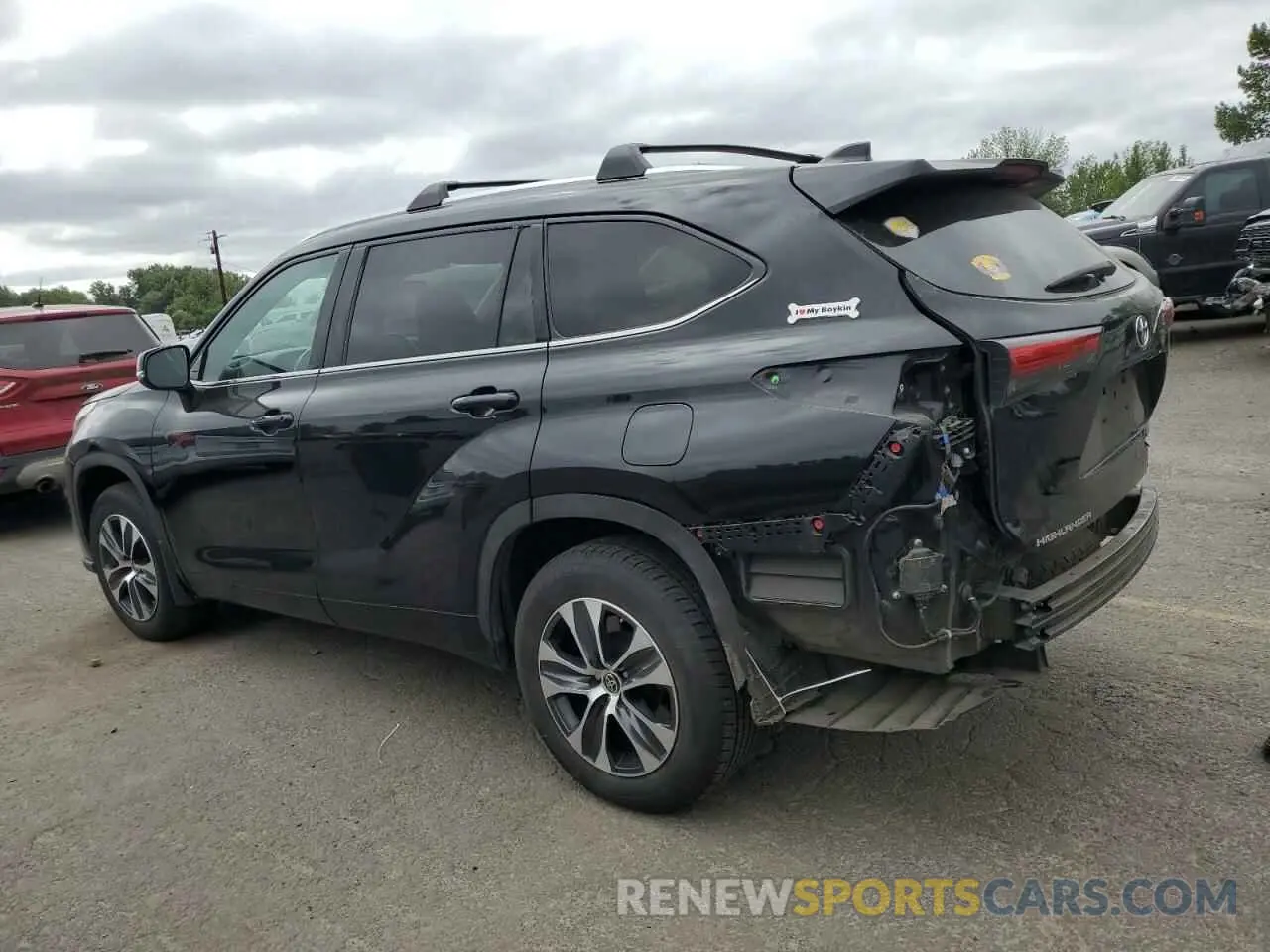 2 Photograph of a damaged car 5TDGZRBH5LS517095 TOYOTA HIGHLANDER 2020