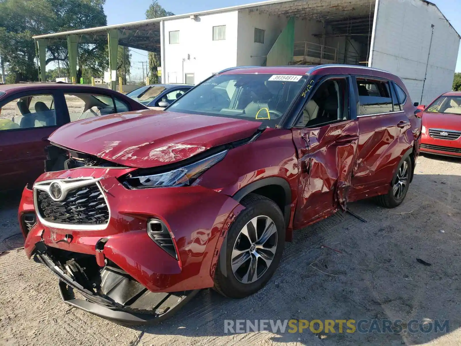 2 Photograph of a damaged car 5TDGZRBH6LS508695 TOYOTA HIGHLANDER 2020