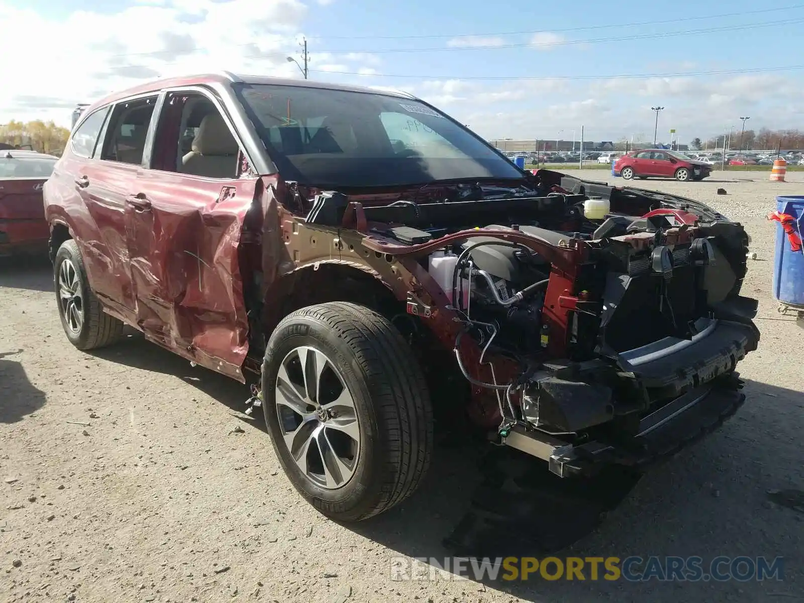 1 Photograph of a damaged car 5TDGZRBH6LS510835 TOYOTA HIGHLANDER 2020