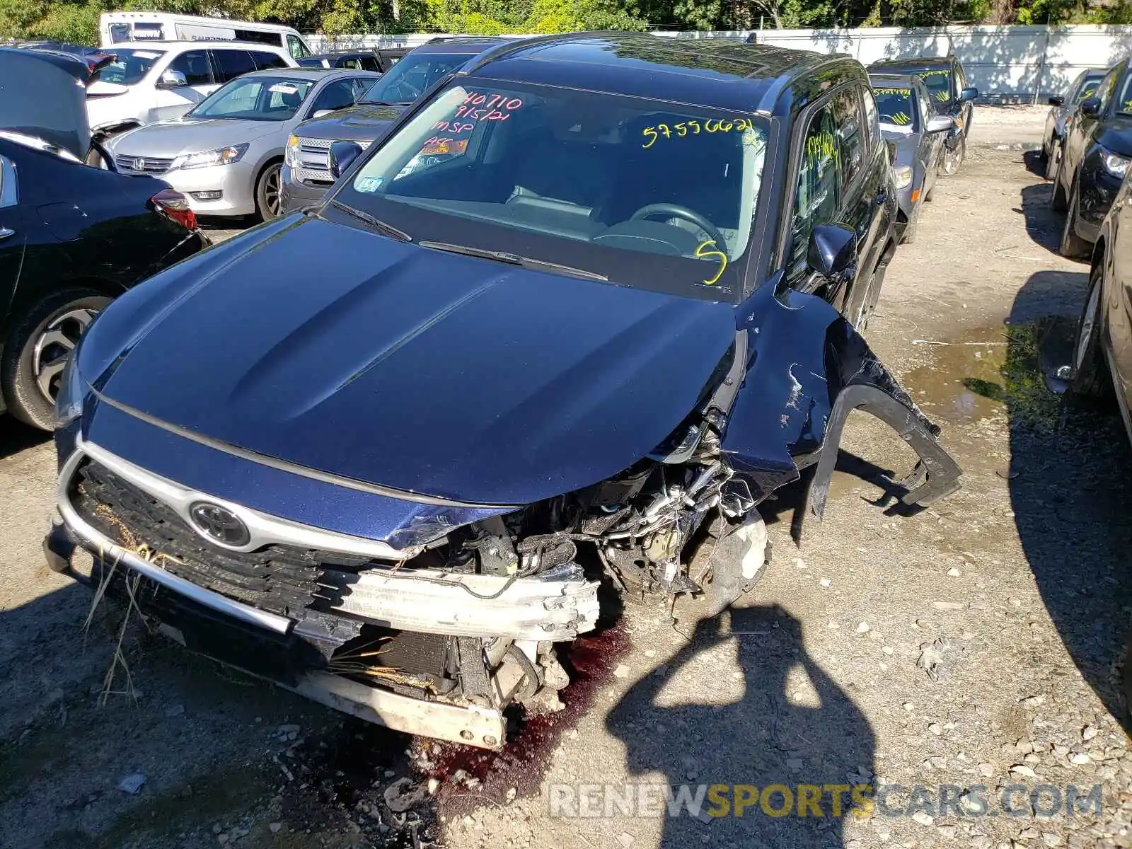 2 Photograph of a damaged car 5TDGZRBH6LS519096 TOYOTA HIGHLANDER 2020