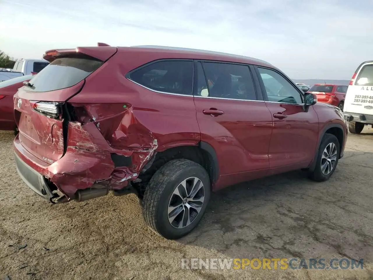 3 Photograph of a damaged car 5TDGZRBH7LS506678 TOYOTA HIGHLANDER 2020