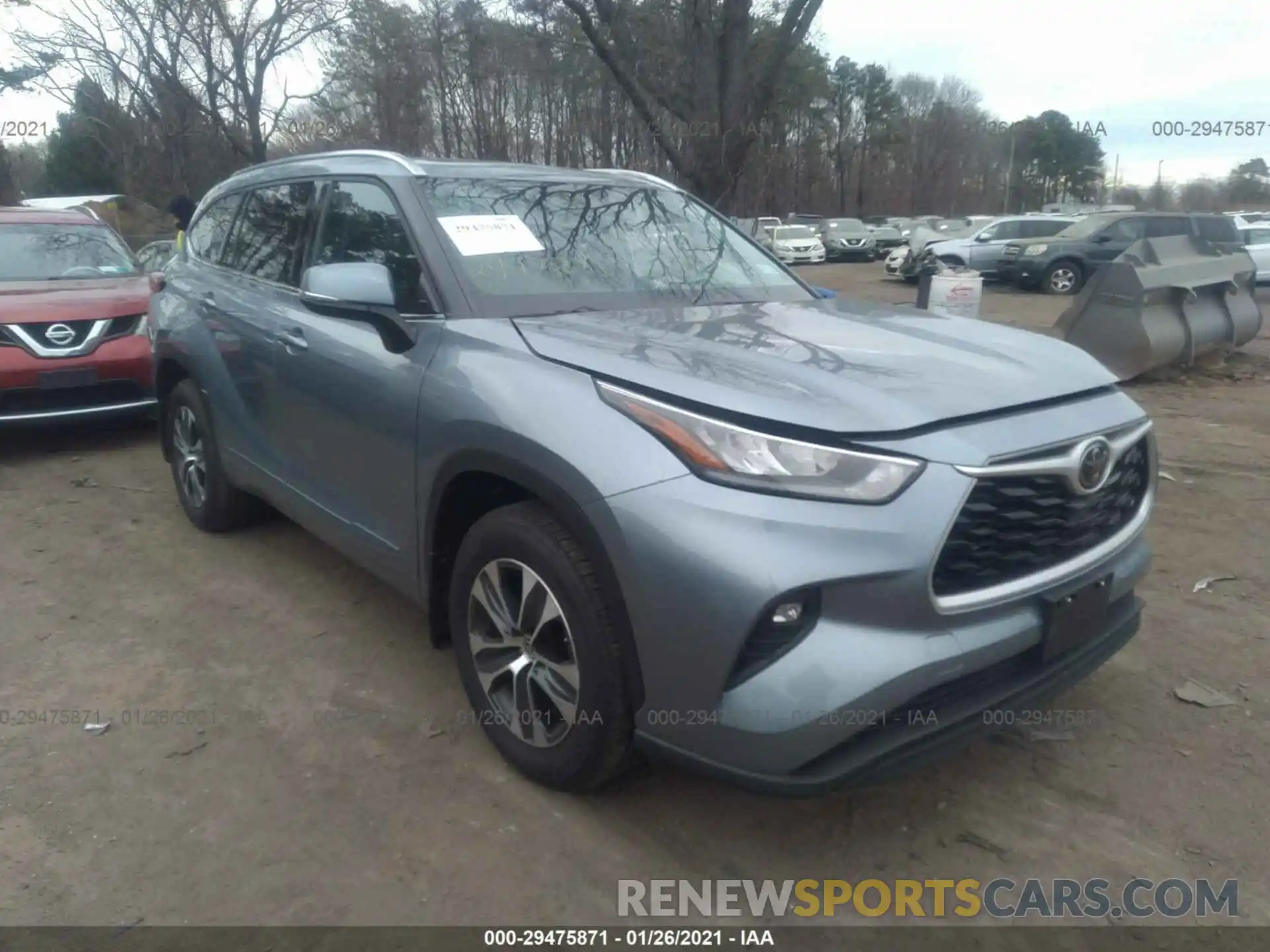 1 Photograph of a damaged car 5TDGZRBH8LS019912 TOYOTA HIGHLANDER 2020