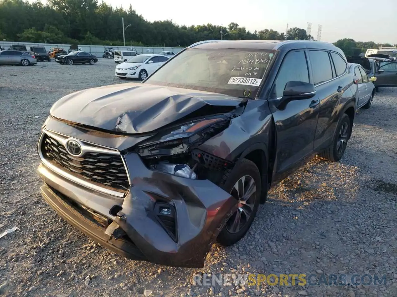 2 Photograph of a damaged car 5TDHZRBH7LS021848 TOYOTA HIGHLANDER 2020