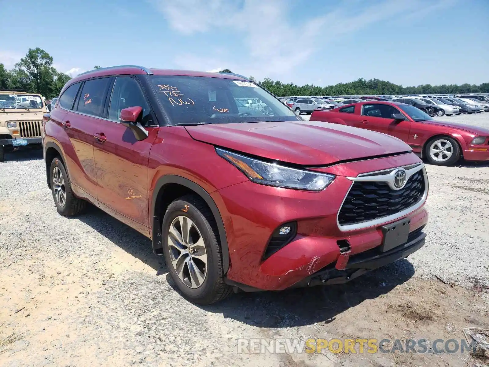 1 Photograph of a damaged car 5TDHZRBH8LS514888 TOYOTA HIGHLANDER 2020