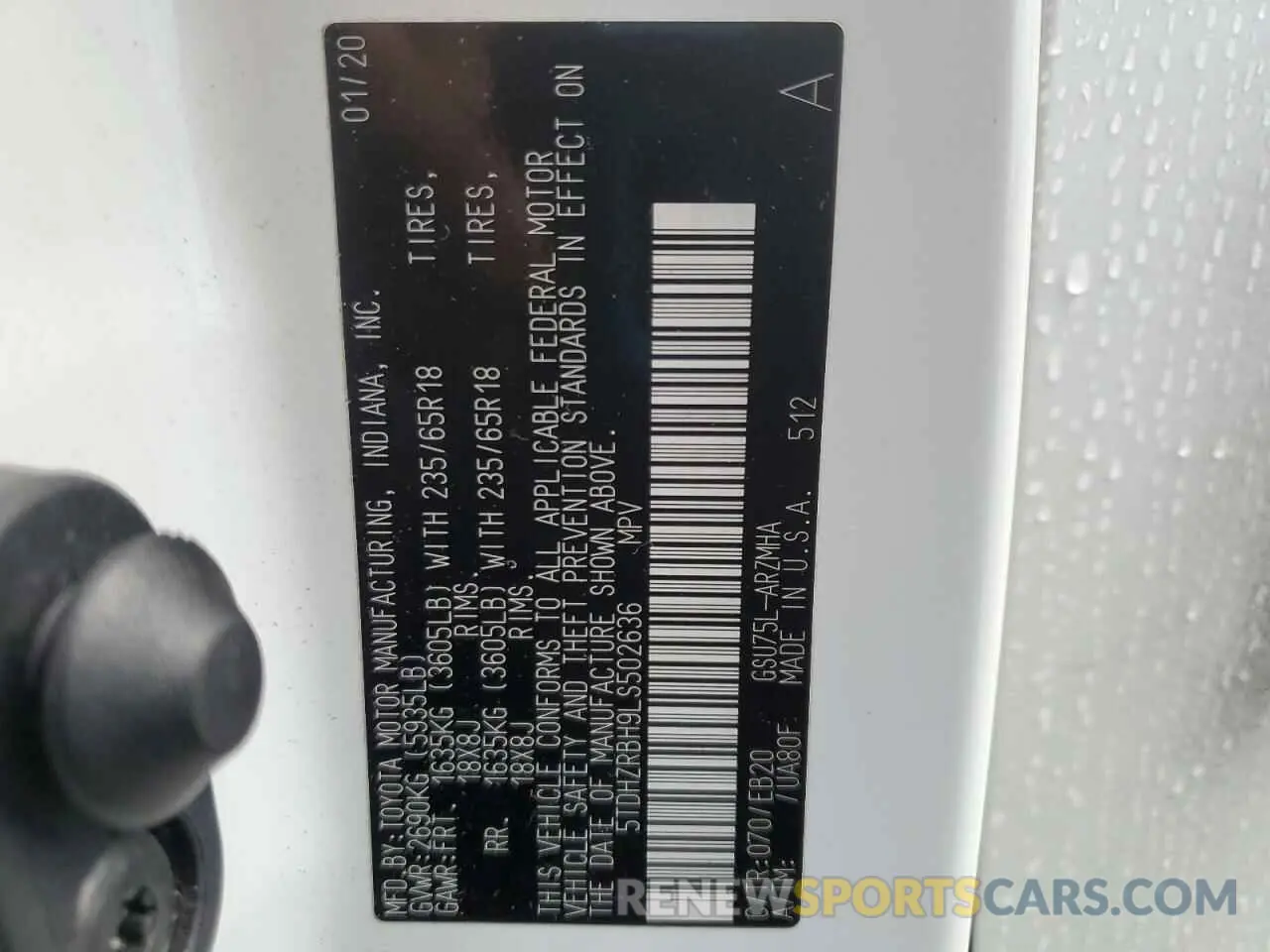 15 Photograph of a damaged car 5TDHZRBH9LS502636 TOYOTA HIGHLANDER 2020