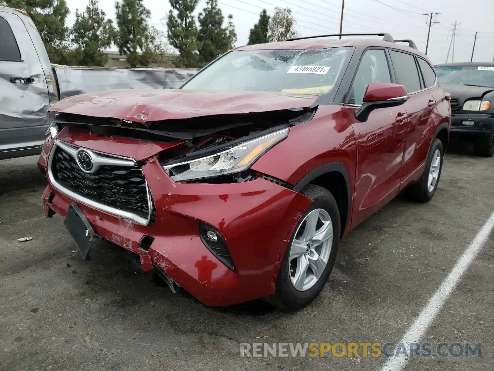 2 Photograph of a damaged car 5TDZZRAH1LS004064 TOYOTA HIGHLANDER 2020