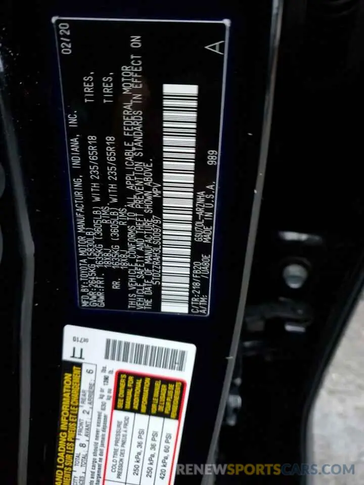 15 Photograph of a damaged car 5TDZZRAH3LS009797 TOYOTA HIGHLANDER 2020