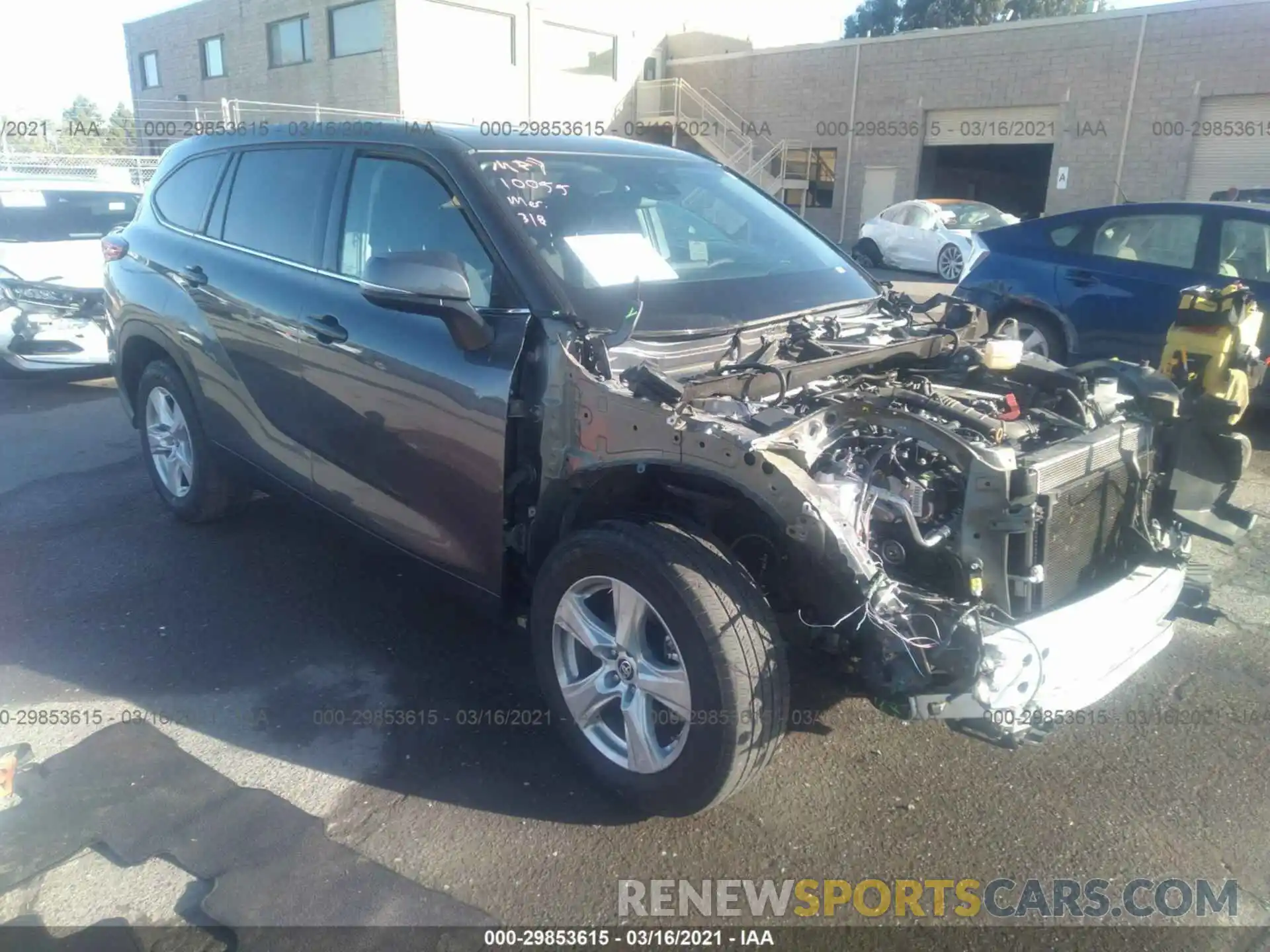 1 Photograph of a damaged car 5TDZZRAH3LS011016 TOYOTA HIGHLANDER 2020