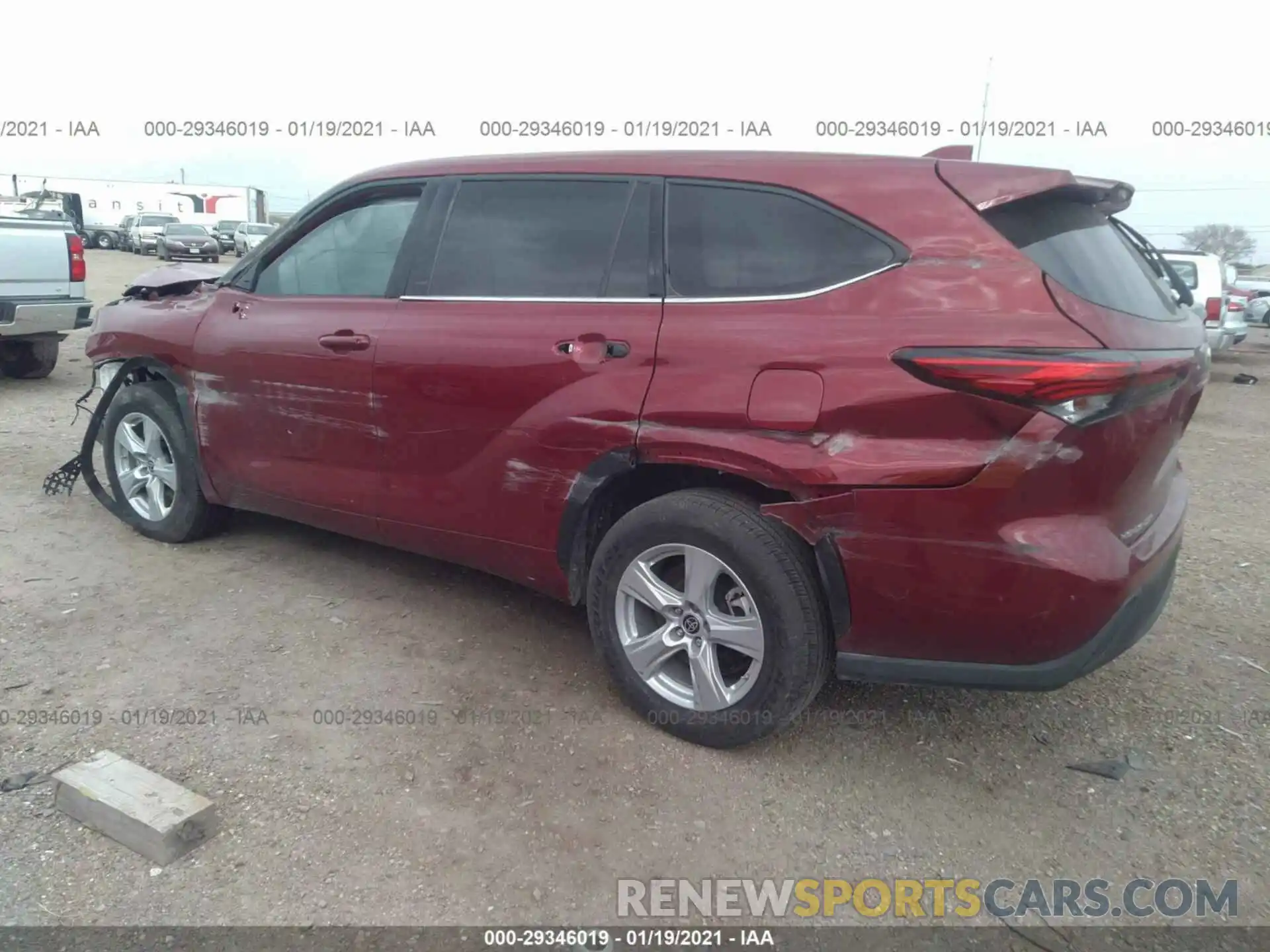 3 Photograph of a damaged car 5TDZZRAH5LS014001 TOYOTA HIGHLANDER 2020