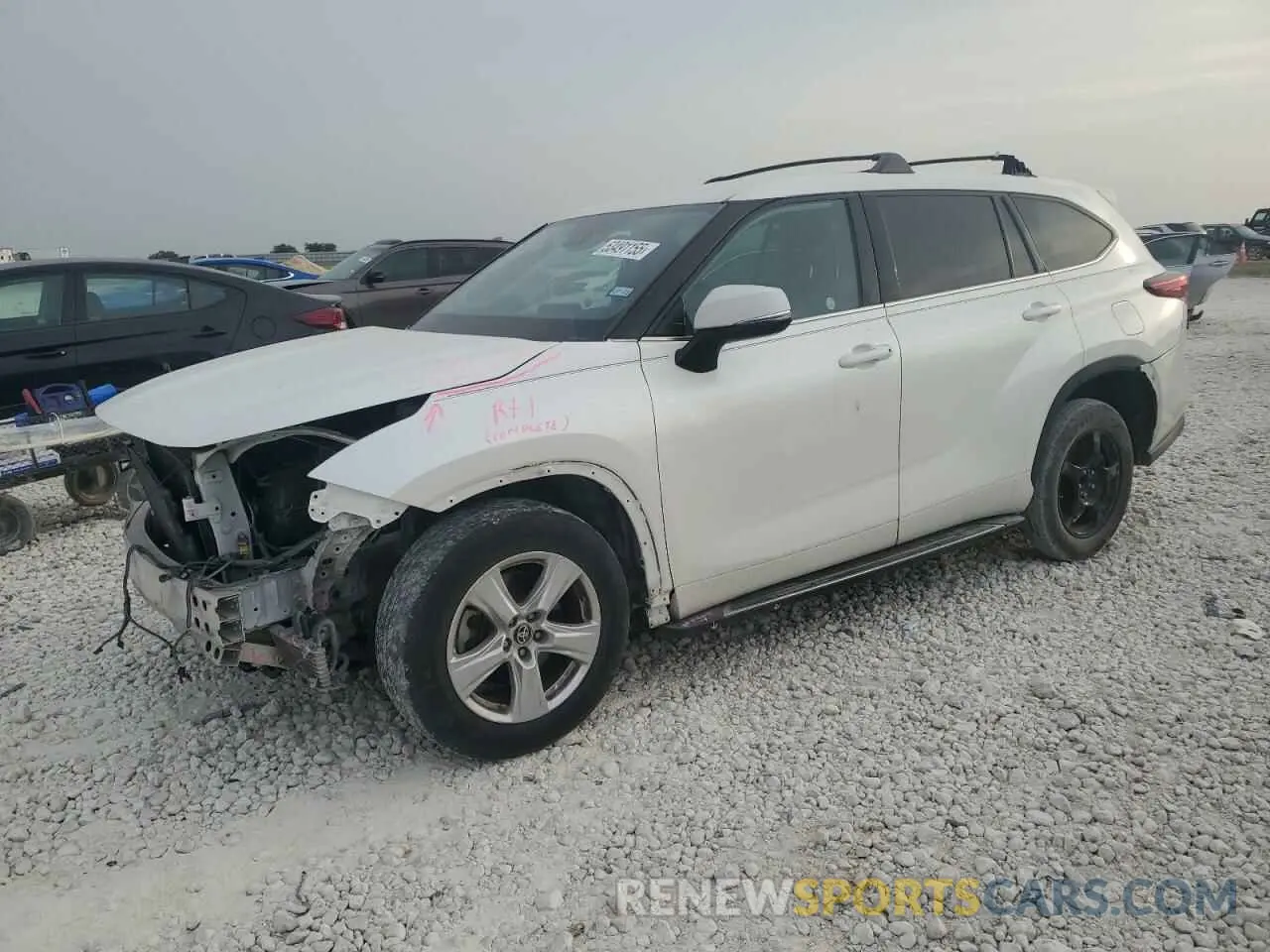 1 Photograph of a damaged car 5TDZZRAHXLS027648 TOYOTA HIGHLANDER 2020