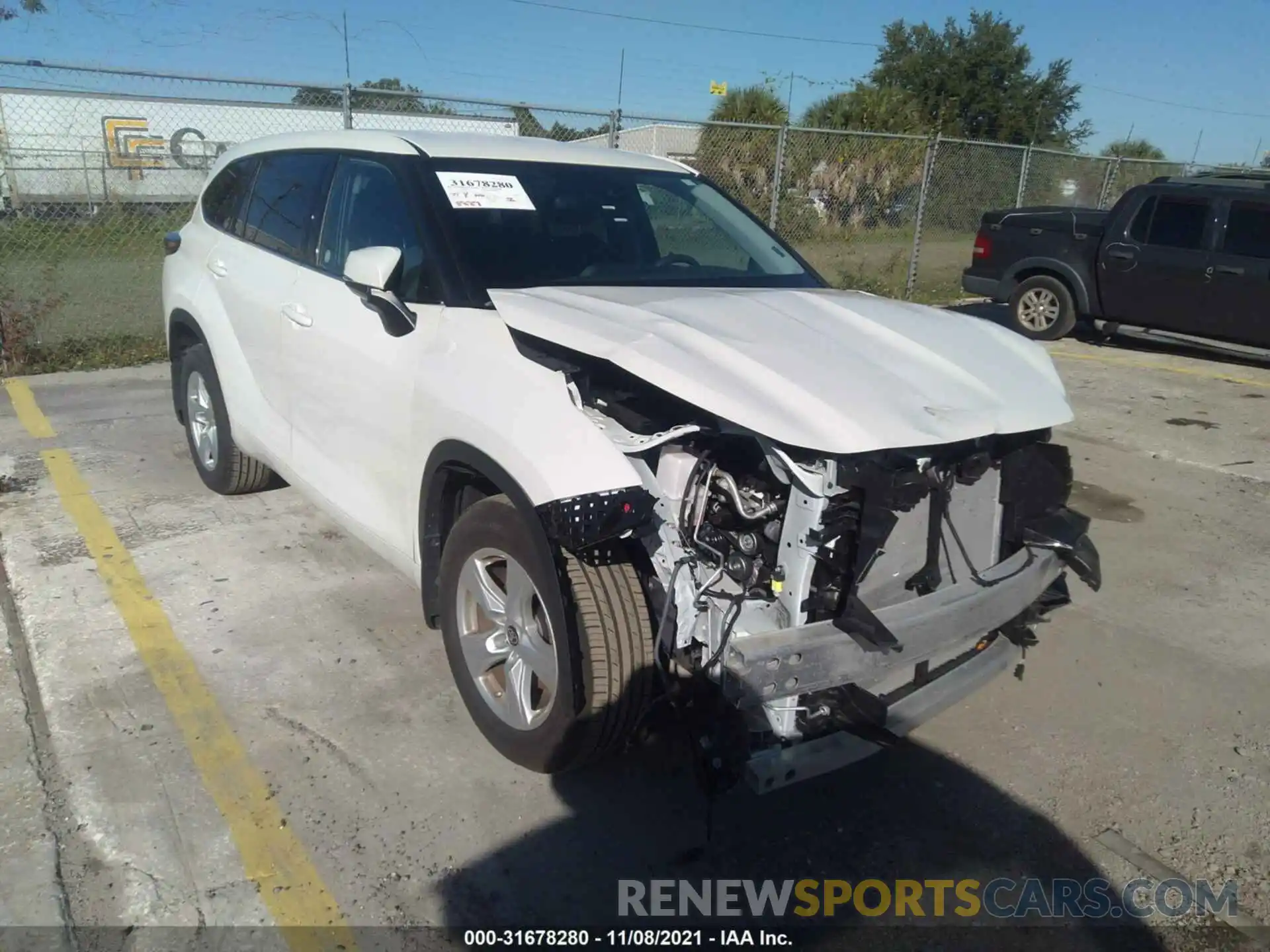 1 Photograph of a damaged car 5TDBZRBH1MS118213 TOYOTA HIGHLANDER 2021