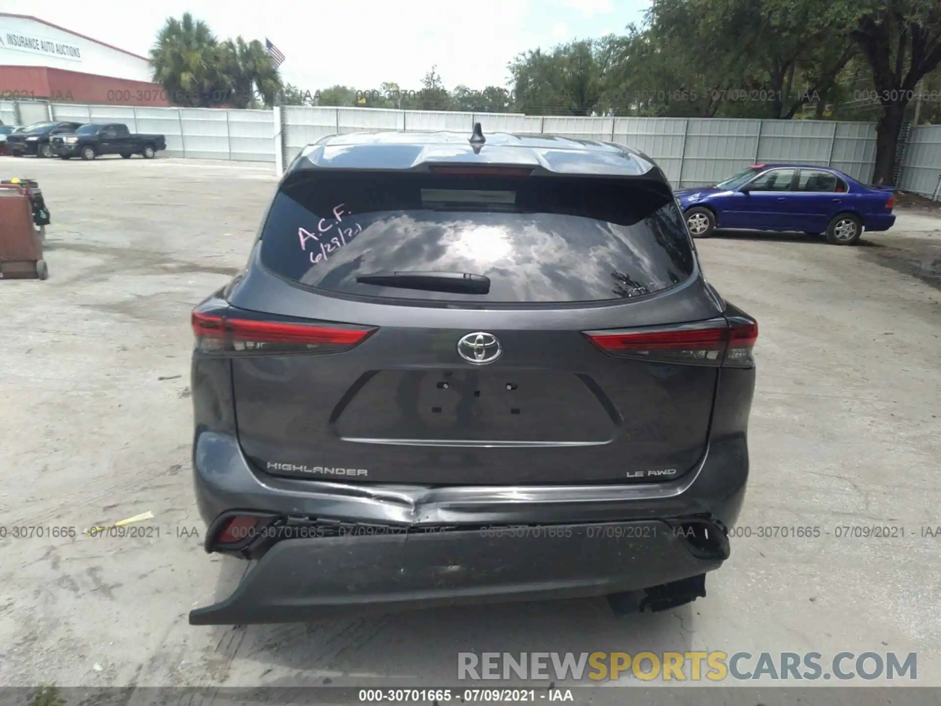 6 Photograph of a damaged car 5TDBZRBH4MS544865 TOYOTA HIGHLANDER 2021