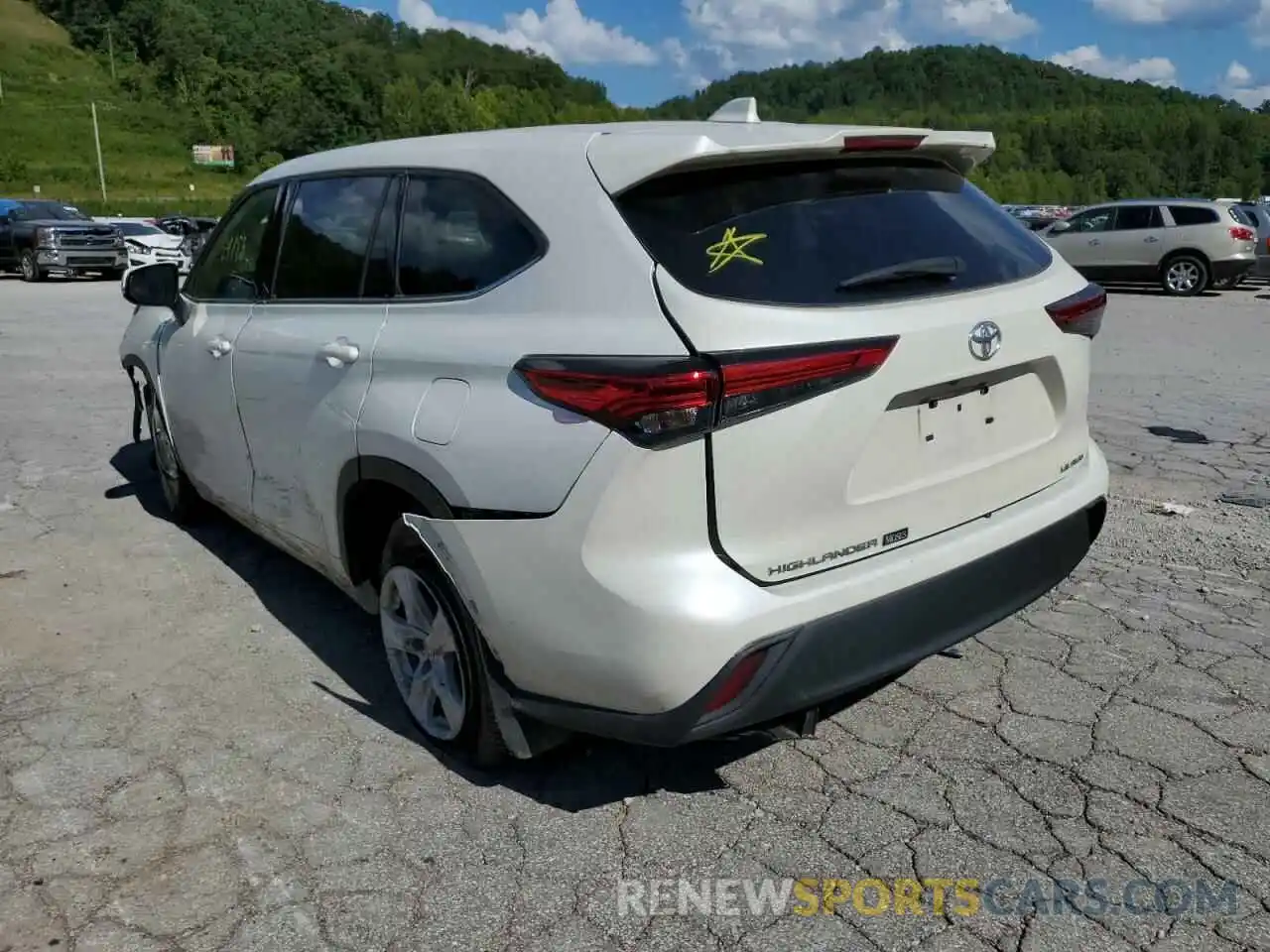 3 Photograph of a damaged car 5TDBZRBH5MS095180 TOYOTA HIGHLANDER 2021