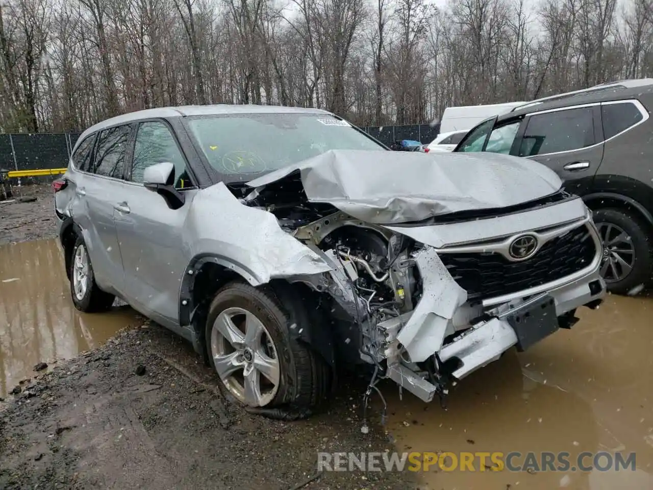 1 Photograph of a damaged car 5TDBZRBH7MS525338 TOYOTA HIGHLANDER 2021