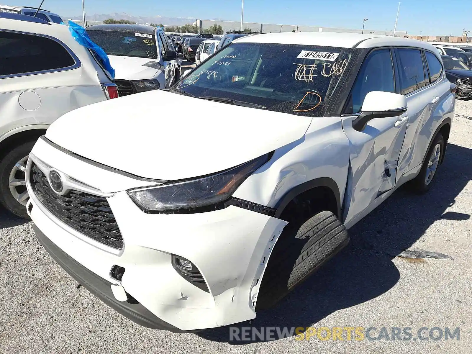 2 Photograph of a damaged car 5TDBZRBH7MS525498 TOYOTA HIGHLANDER 2021