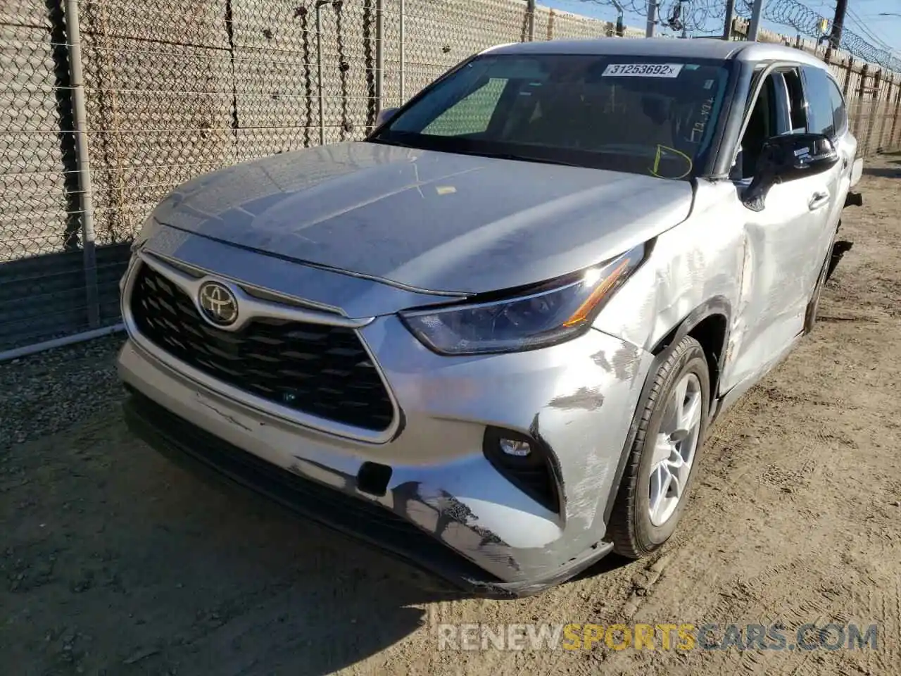 2 Photograph of a damaged car 5TDBZRBH7MS536209 TOYOTA HIGHLANDER 2021