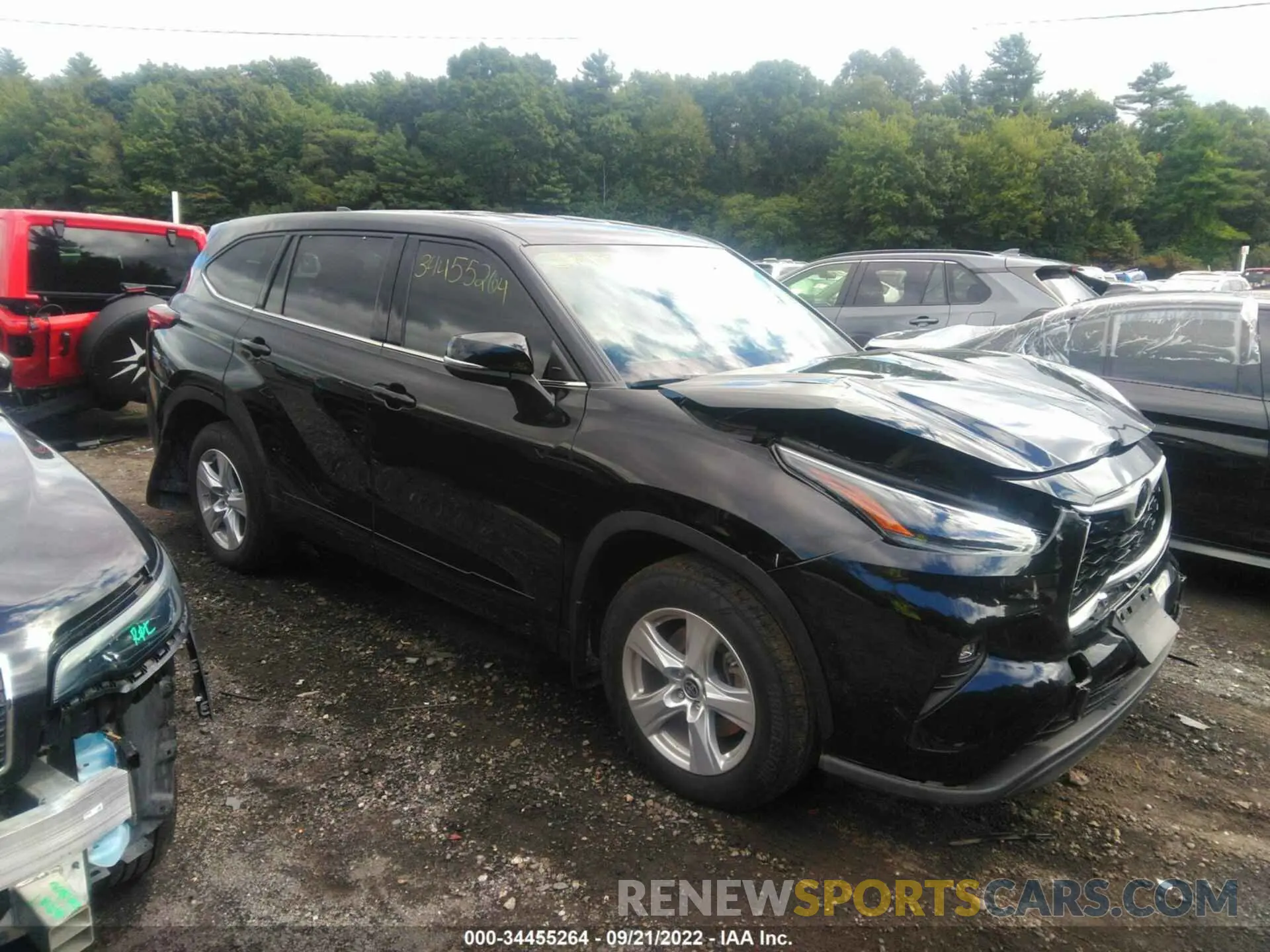 1 Photograph of a damaged car 5TDBZRBH8MS143853 TOYOTA HIGHLANDER 2021