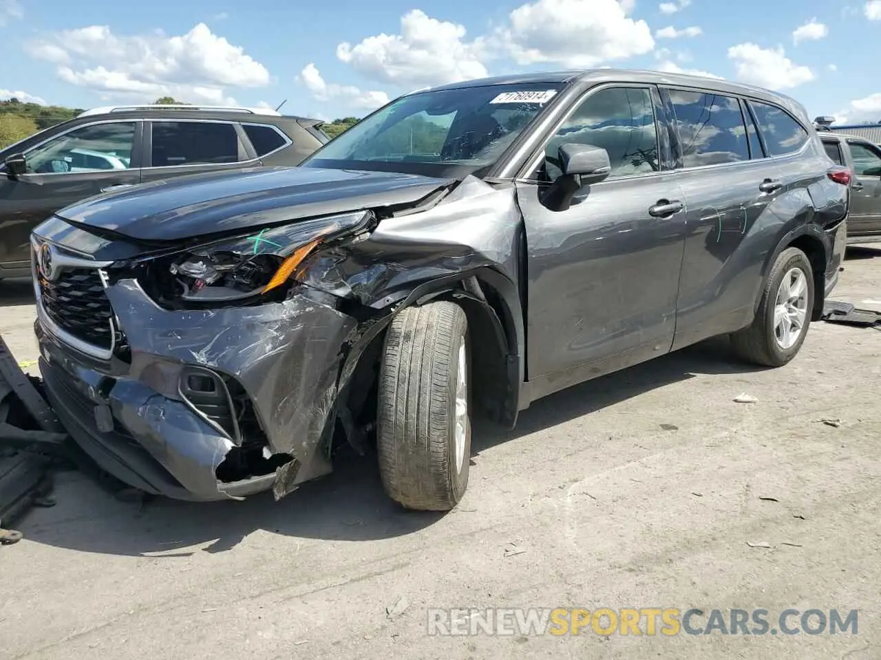 1 Photograph of a damaged car 5TDBZRBH8MS525347 TOYOTA HIGHLANDER 2021