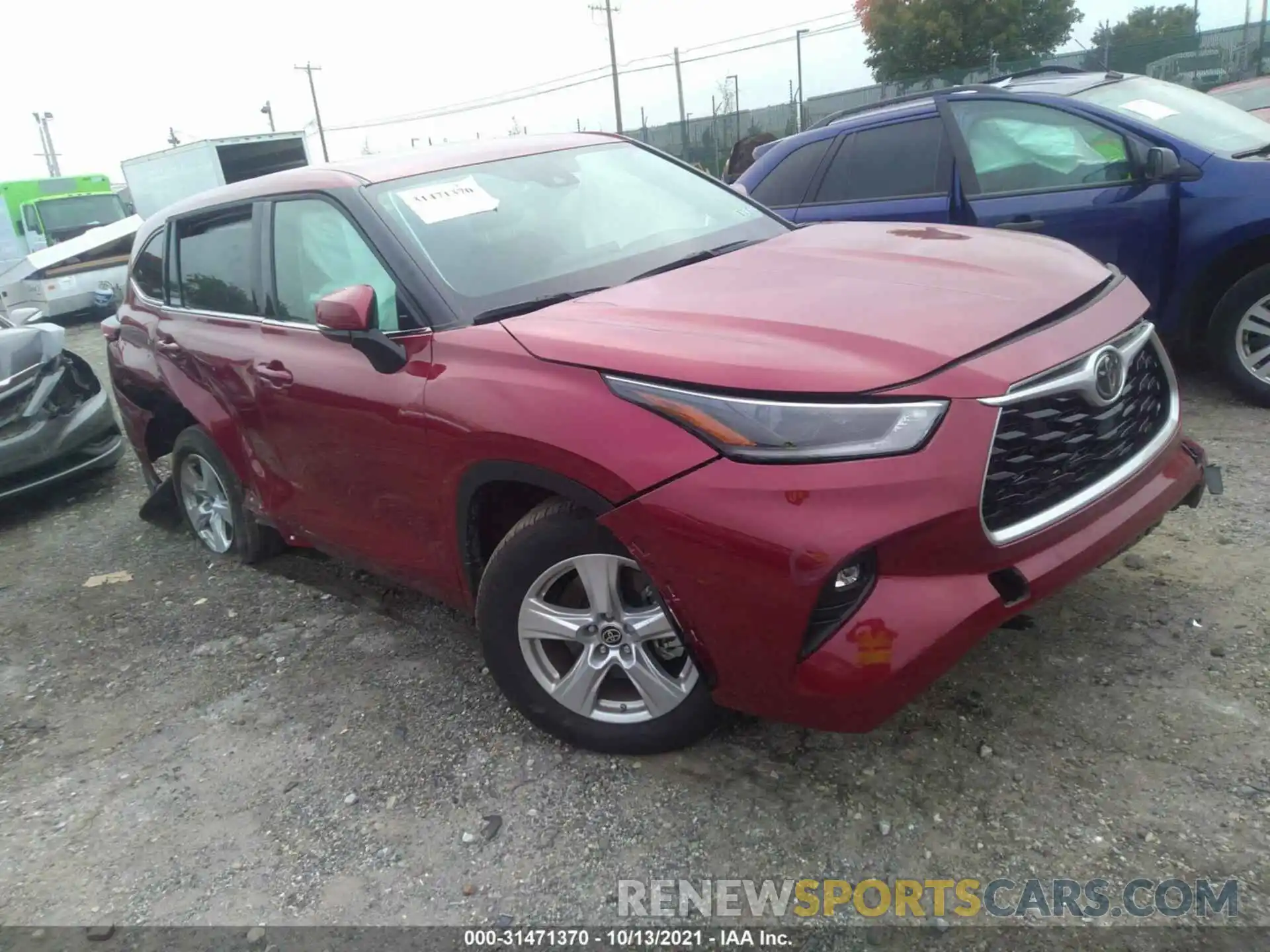 1 Photograph of a damaged car 5TDBZRBHXMS132420 TOYOTA HIGHLANDER 2021