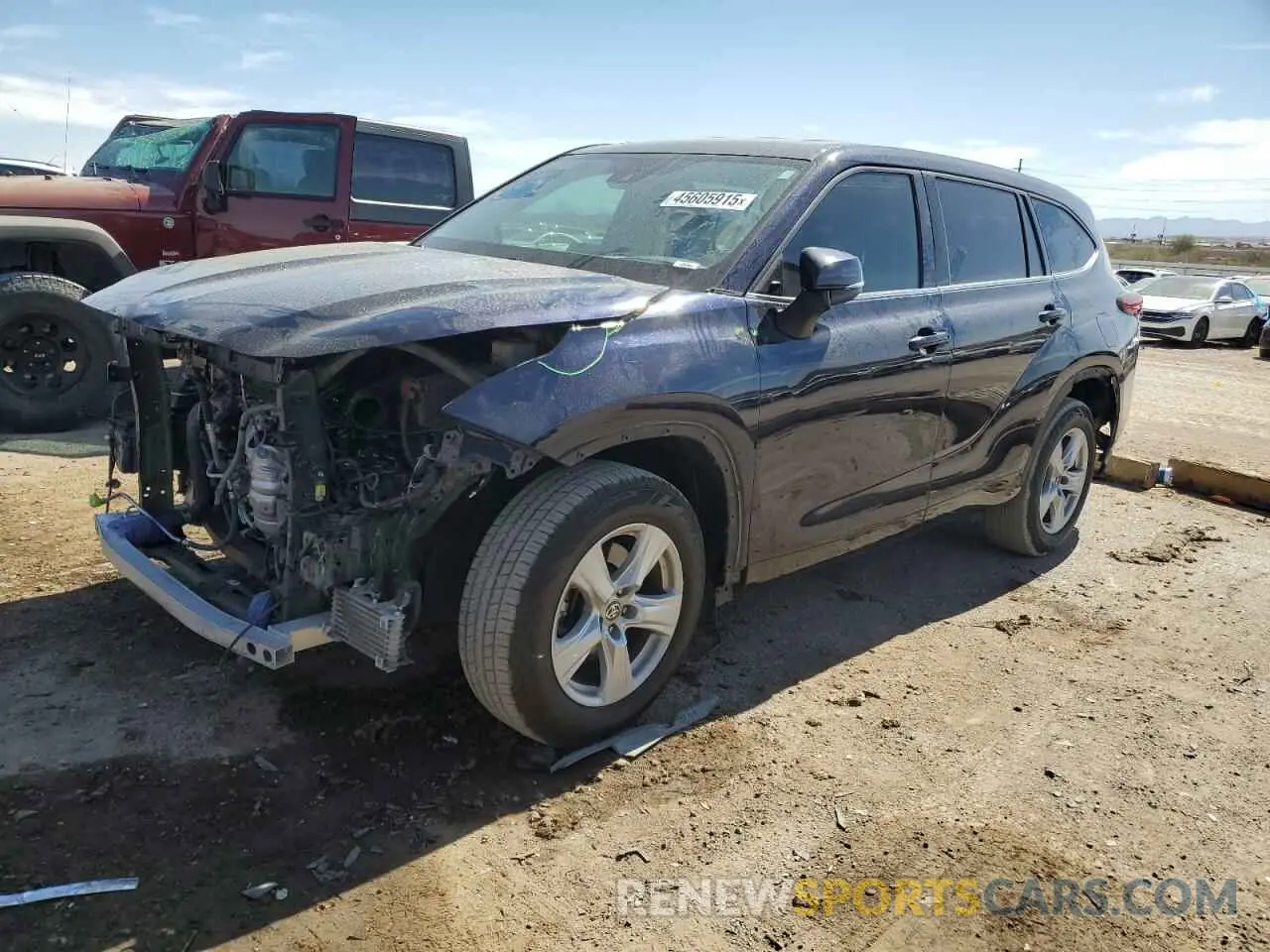 1 Photograph of a damaged car 5TDCZRAH7MS531162 TOYOTA HIGHLANDER 2021