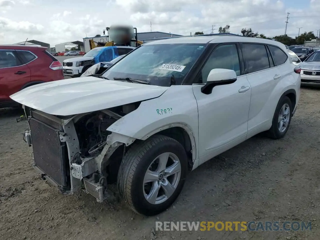 1 Photograph of a damaged car 5TDCZRAH8MS517934 TOYOTA HIGHLANDER 2021