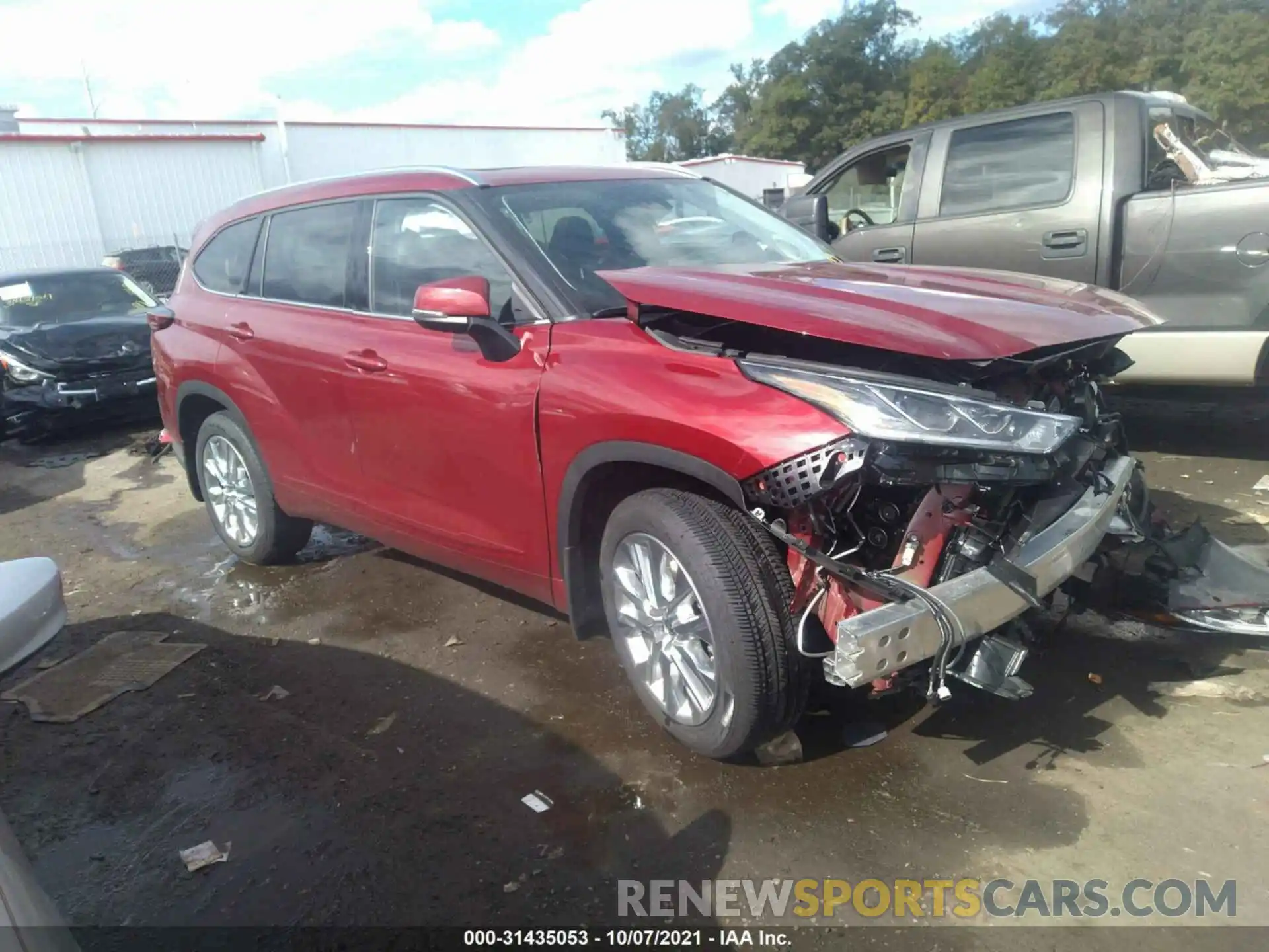 1 Photograph of a damaged car 5TDDZRBH3MS537821 TOYOTA HIGHLANDER 2021