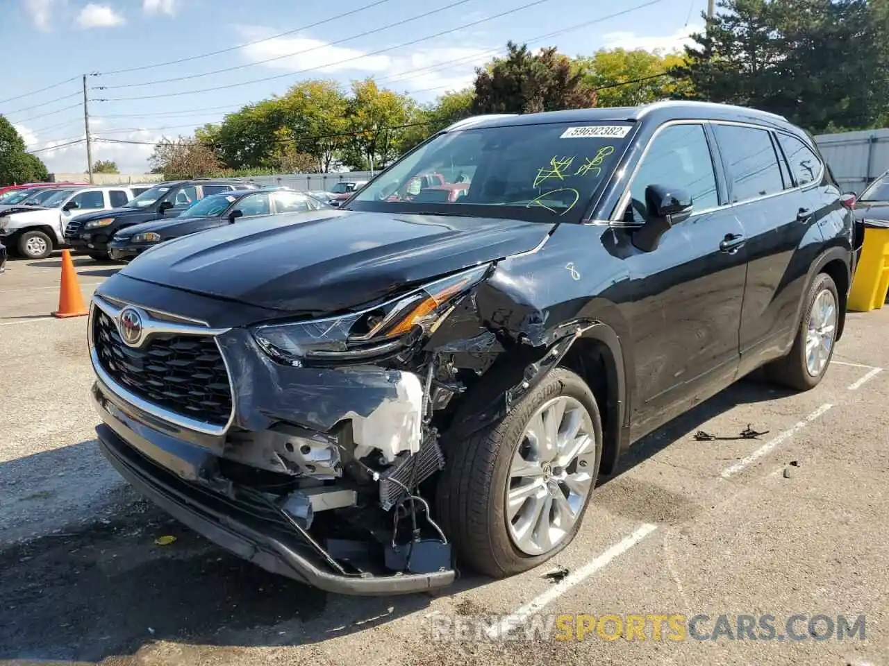 2 Photograph of a damaged car 5TDDZRBH5MS093809 TOYOTA HIGHLANDER 2021