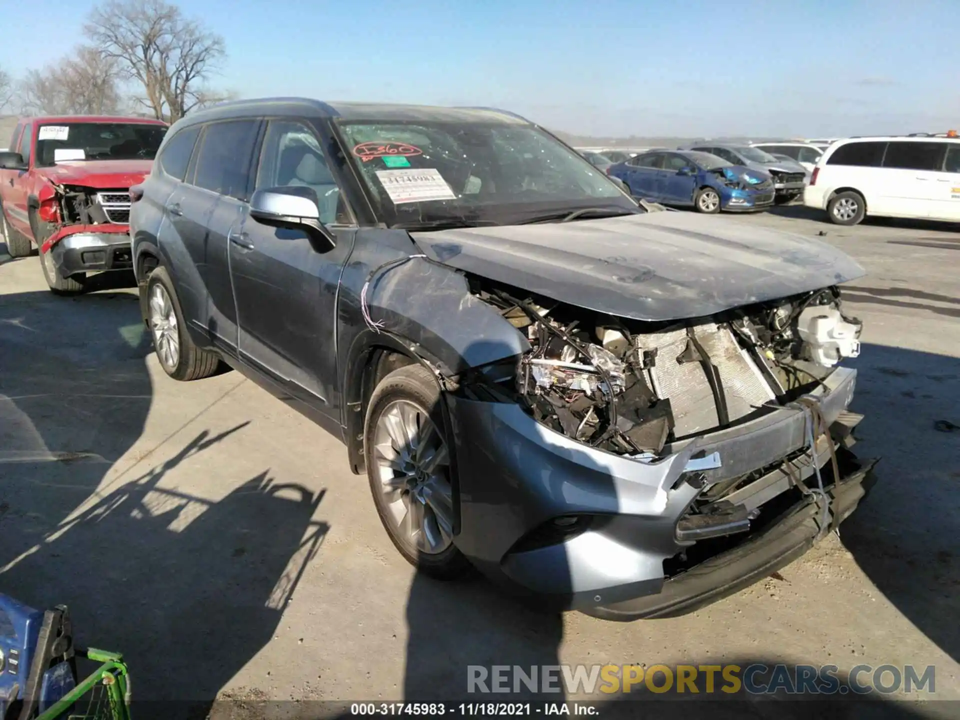 1 Photograph of a damaged car 5TDDZRBH7MS143819 TOYOTA HIGHLANDER 2021