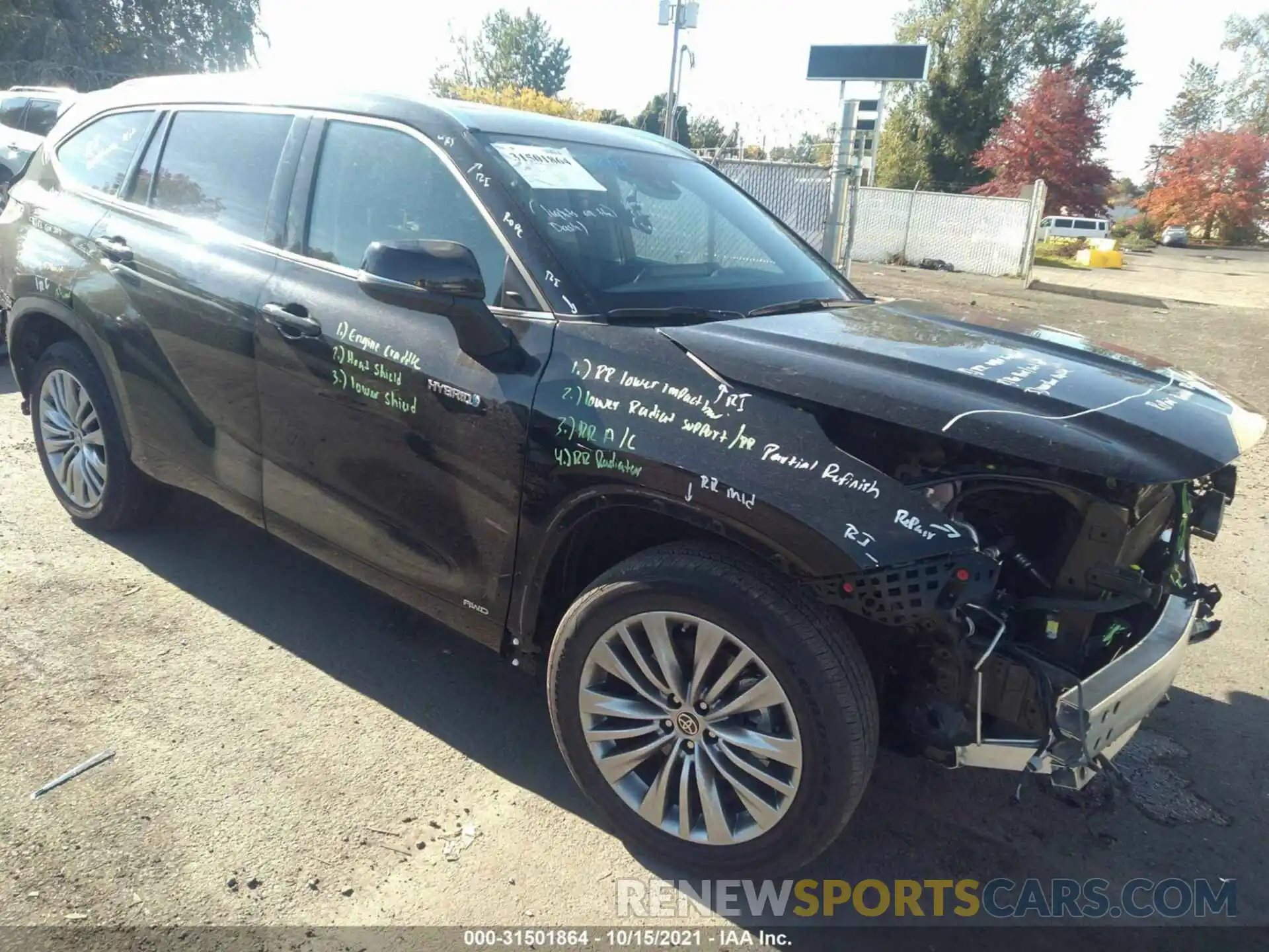 1 Photograph of a damaged car 5TDEBRCH2MS034675 TOYOTA HIGHLANDER 2021