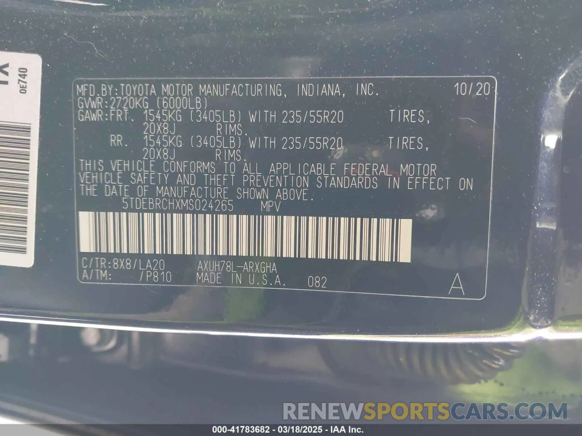 9 Photograph of a damaged car 5TDEBRCHXMS024265 TOYOTA HIGHLANDER 2021