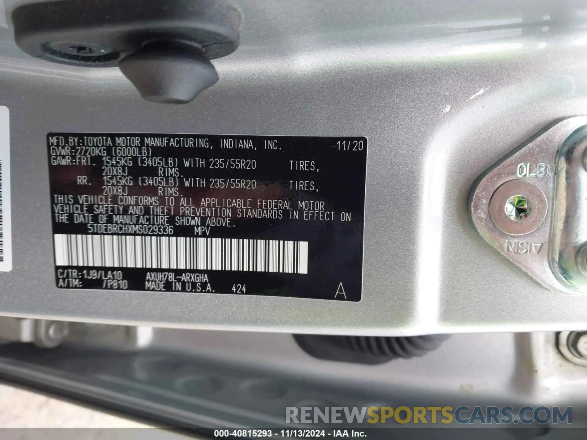 8 Photograph of a damaged car 5TDEBRCHXMS029336 TOYOTA HIGHLANDER 2021