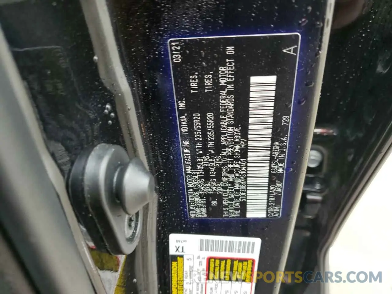 13 Photograph of a damaged car 5TDFZRBH7MS104401 TOYOTA HIGHLANDER 2021