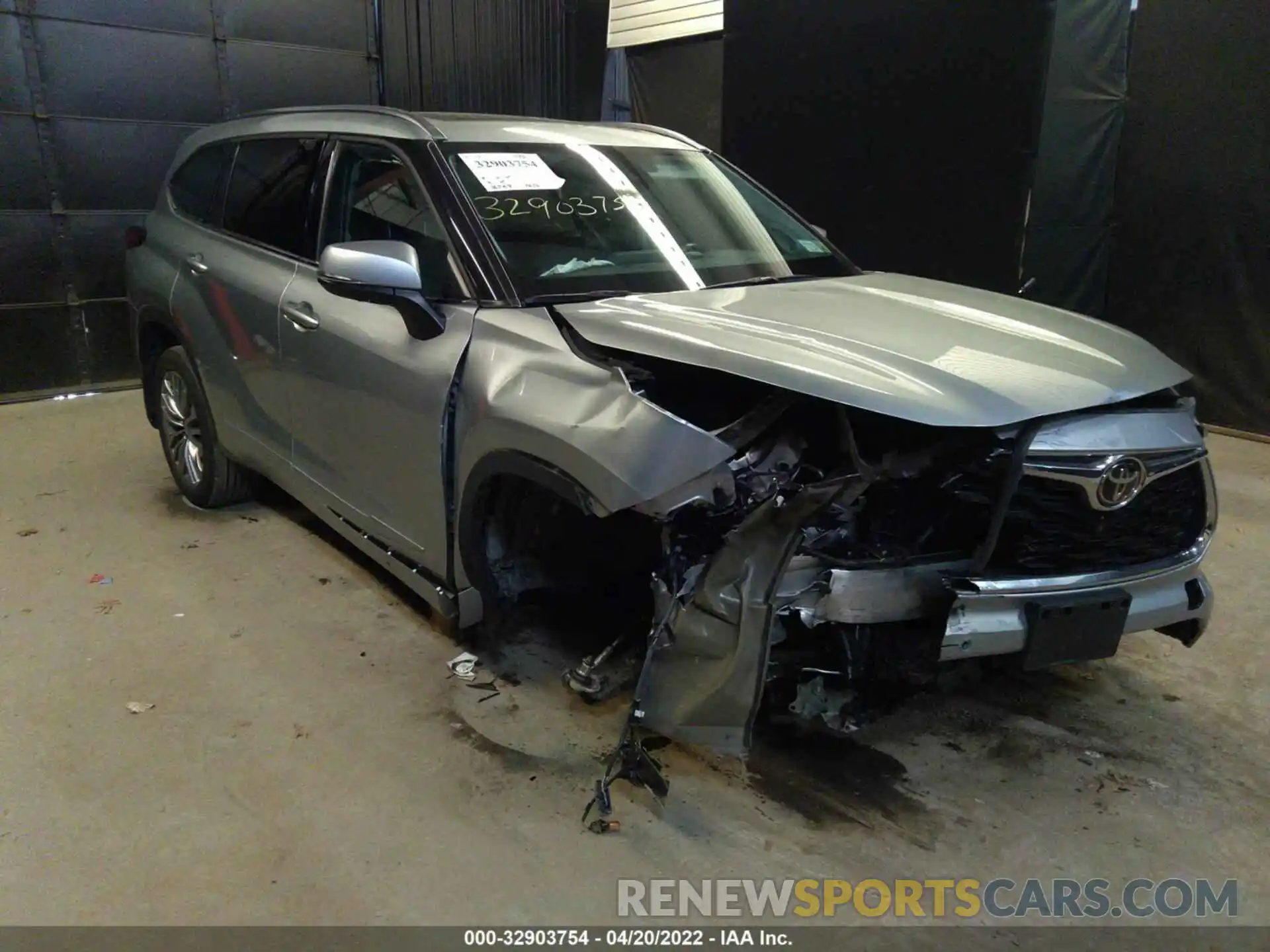 1 Photograph of a damaged car 5TDFZRBH8MS090184 TOYOTA HIGHLANDER 2021