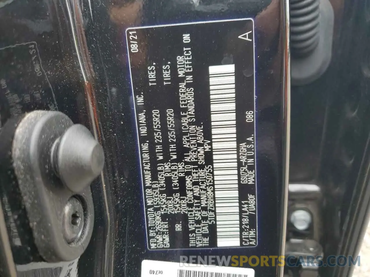 13 Photograph of a damaged car 5TDFZRBH8MS150755 TOYOTA HIGHLANDER 2021