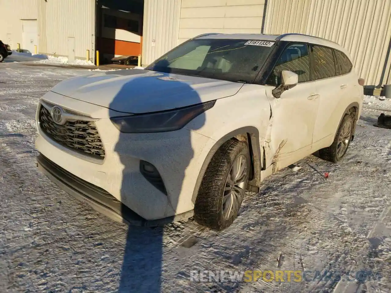 2 Photograph of a damaged car 5TDFZRBH9MS102343 TOYOTA HIGHLANDER 2021