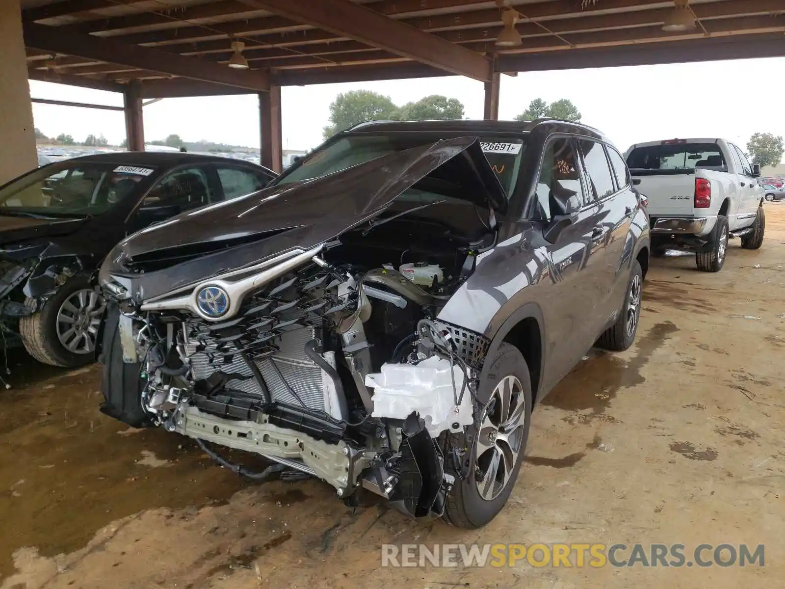 2 Photograph of a damaged car 5TDGARAH7MS508862 TOYOTA HIGHLANDER 2021