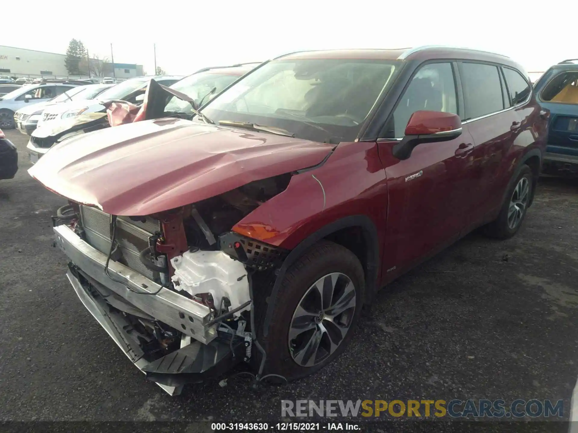 2 Photograph of a damaged car 5TDGBRCH0MS531104 TOYOTA HIGHLANDER 2021