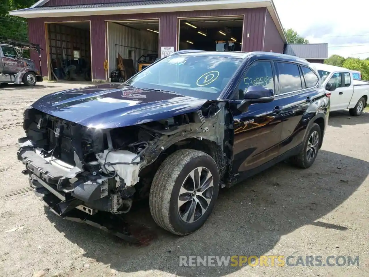 2 Photograph of a damaged car 5TDGBRCH1MS514330 TOYOTA HIGHLANDER 2021