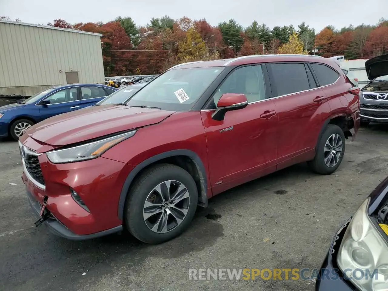 1 Photograph of a damaged car 5TDGBRCH4MS522941 TOYOTA HIGHLANDER 2021