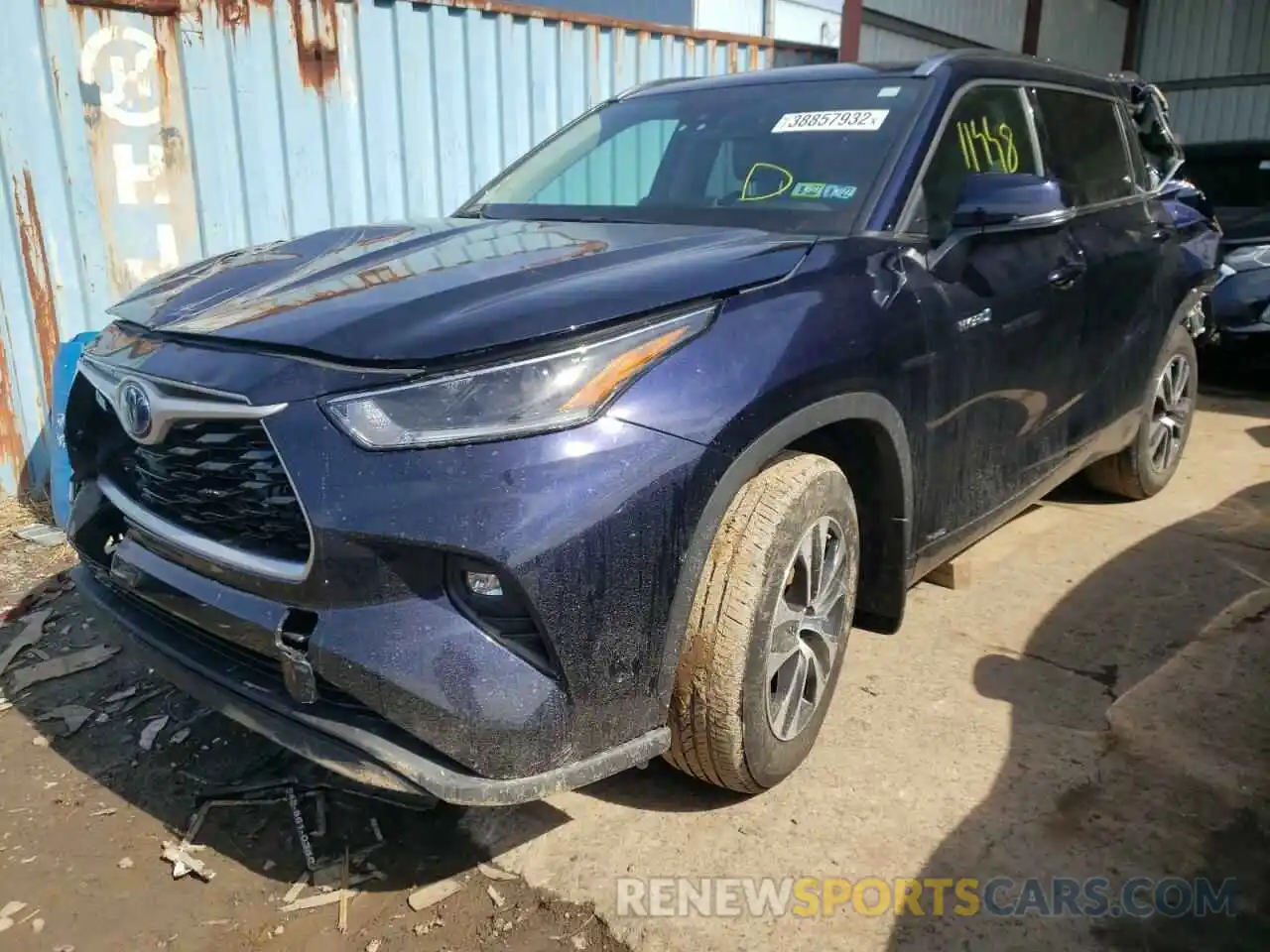 2 Photograph of a damaged car 5TDGBRCH7MS536347 TOYOTA HIGHLANDER 2021