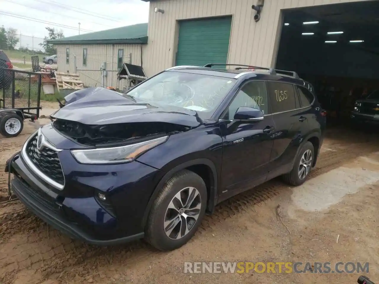 2 Photograph of a damaged car 5TDGBRCH9MS533790 TOYOTA HIGHLANDER 2021