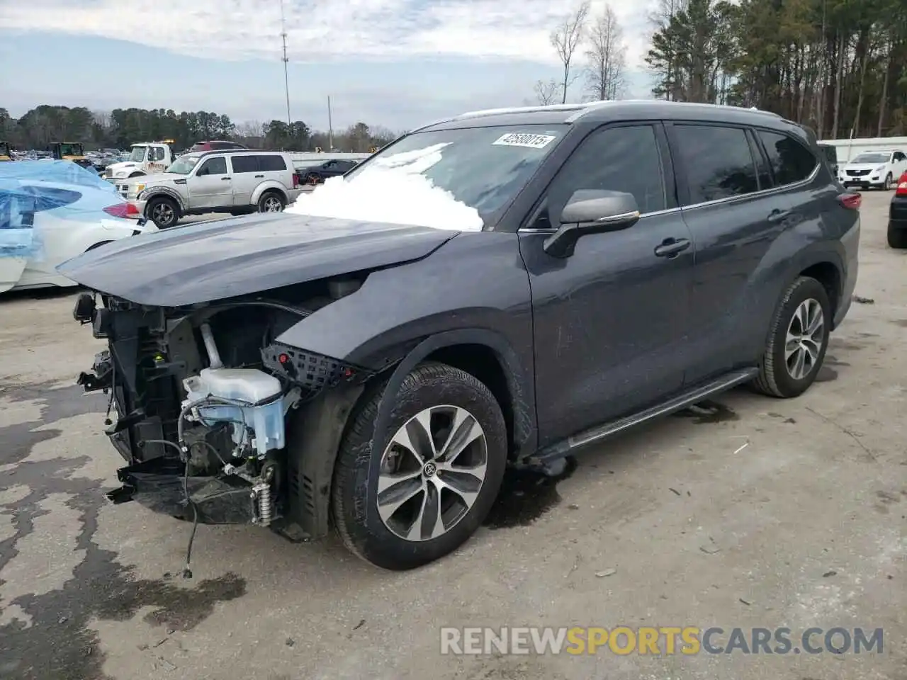 1 Photograph of a damaged car 5TDGZRAH0MS034097 TOYOTA HIGHLANDER 2021