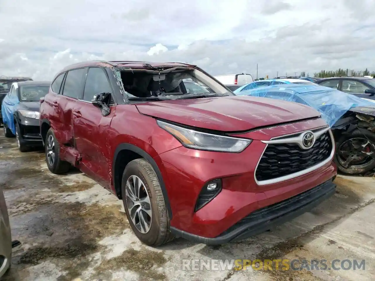 1 Photograph of a damaged car 5TDGZRAH0MS037193 TOYOTA HIGHLANDER 2021