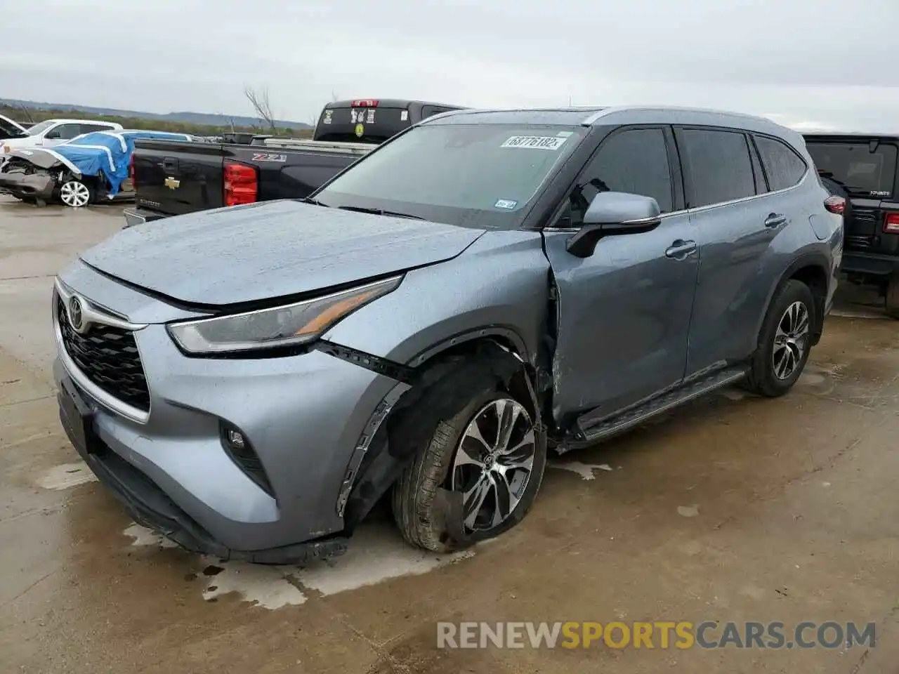 1 Photograph of a damaged car 5TDGZRAH0MS079752 TOYOTA HIGHLANDER 2021