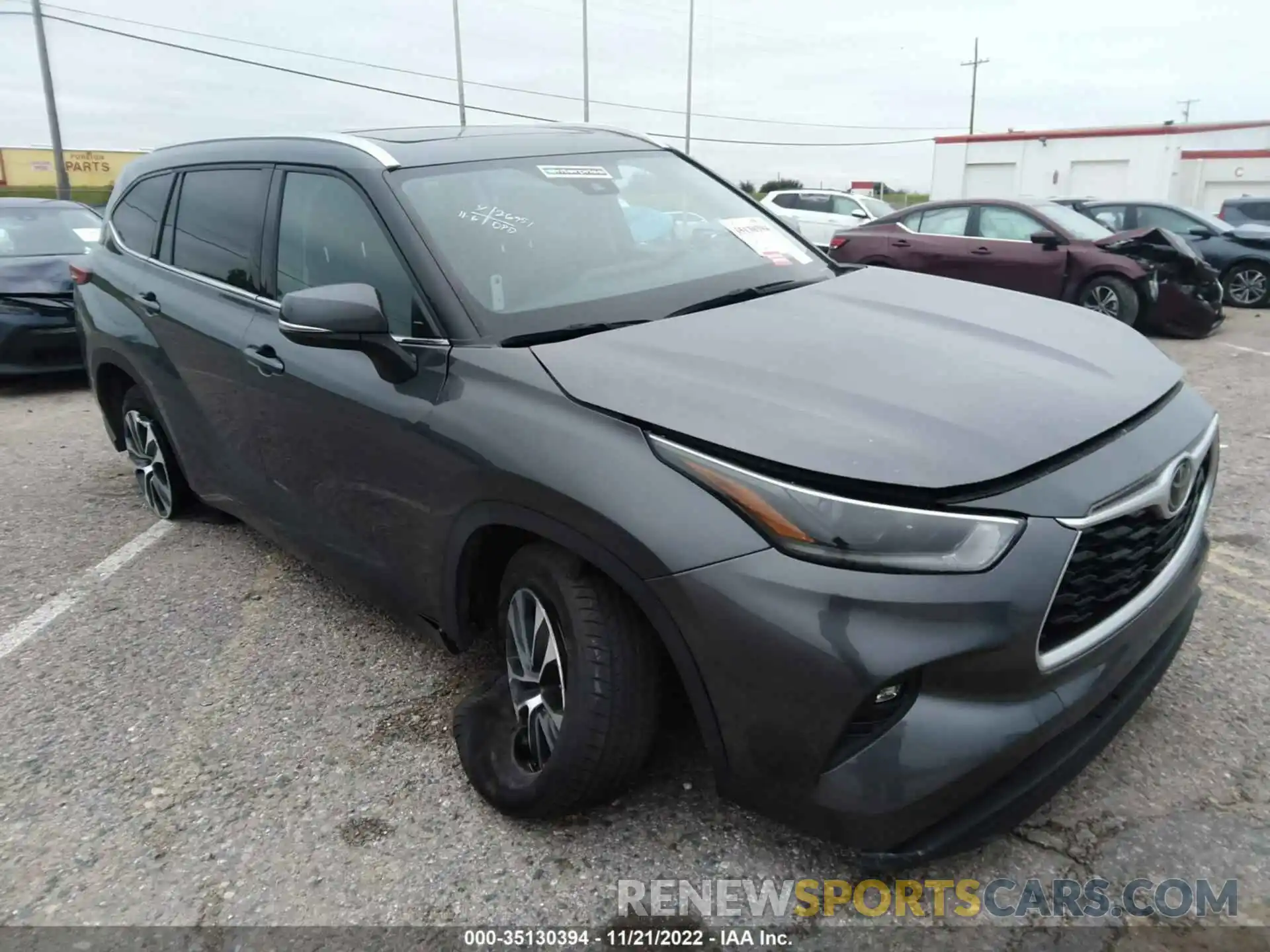 1 Photograph of a damaged car 5TDGZRAH0MS516021 TOYOTA HIGHLANDER 2021