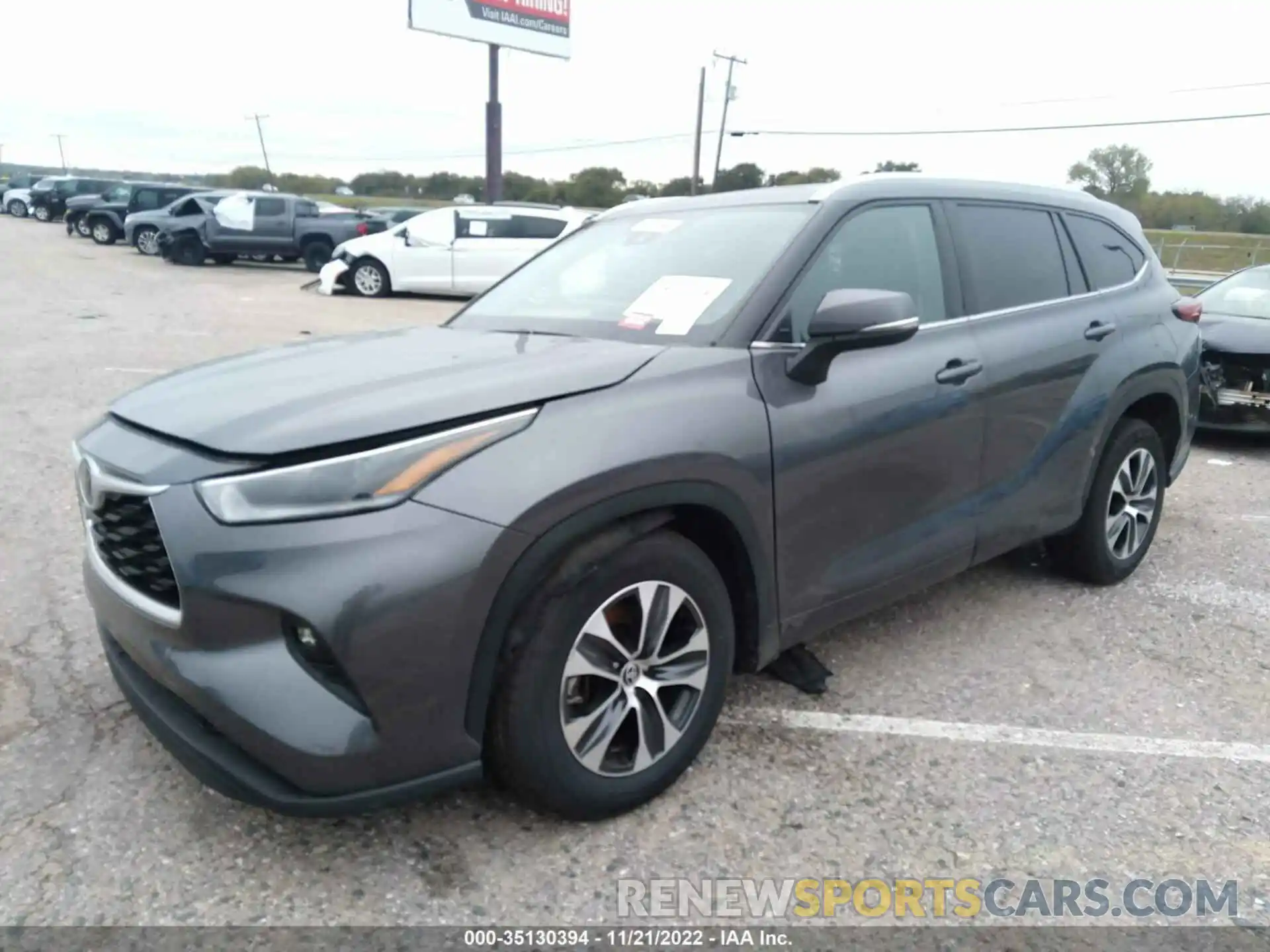 2 Photograph of a damaged car 5TDGZRAH0MS516021 TOYOTA HIGHLANDER 2021