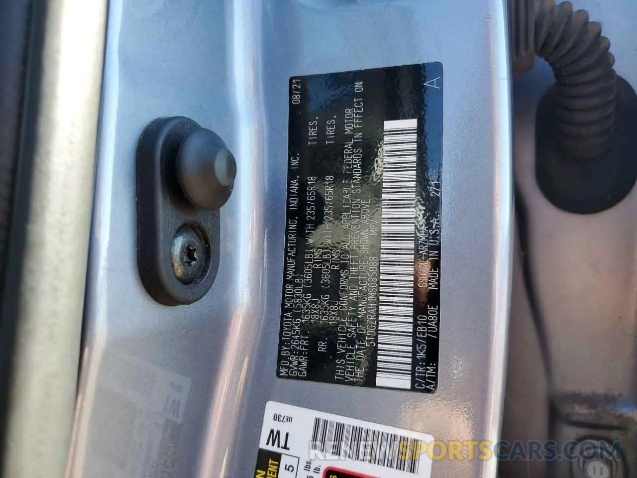 13 Photograph of a damaged car 5TDGZRAH1MS085088 TOYOTA HIGHLANDER 2021