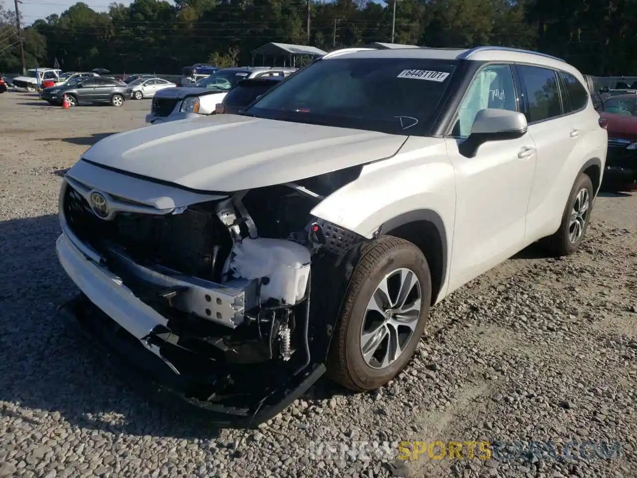 2 Photograph of a damaged car 5TDGZRAH1MS532728 TOYOTA HIGHLANDER 2021