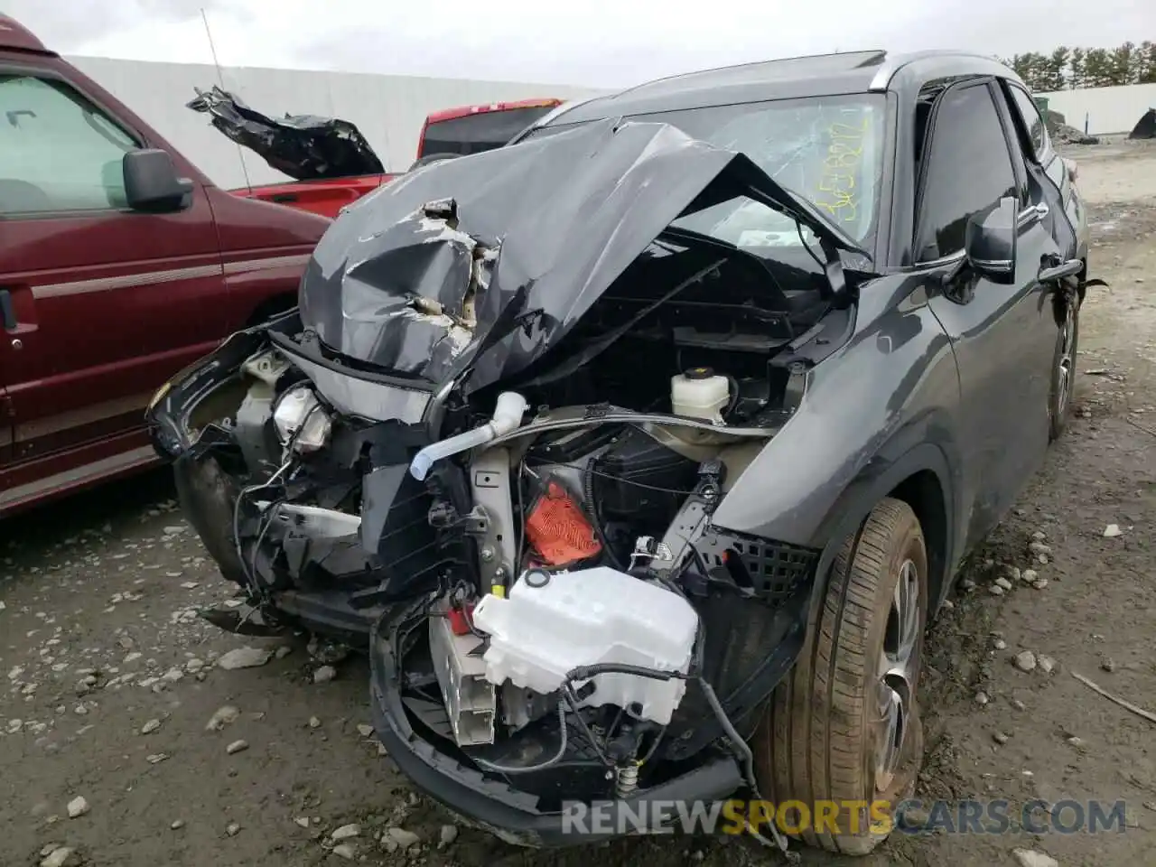 2 Photograph of a damaged car 5TDGZRAH4MS516667 TOYOTA HIGHLANDER 2021