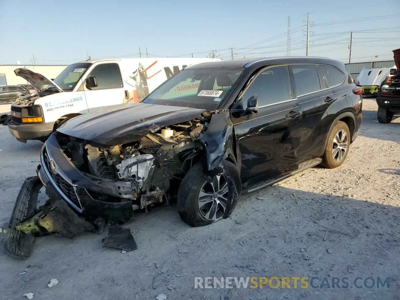 1 Photograph of a damaged car 5TDGZRAH4MS533162 TOYOTA HIGHLANDER 2021